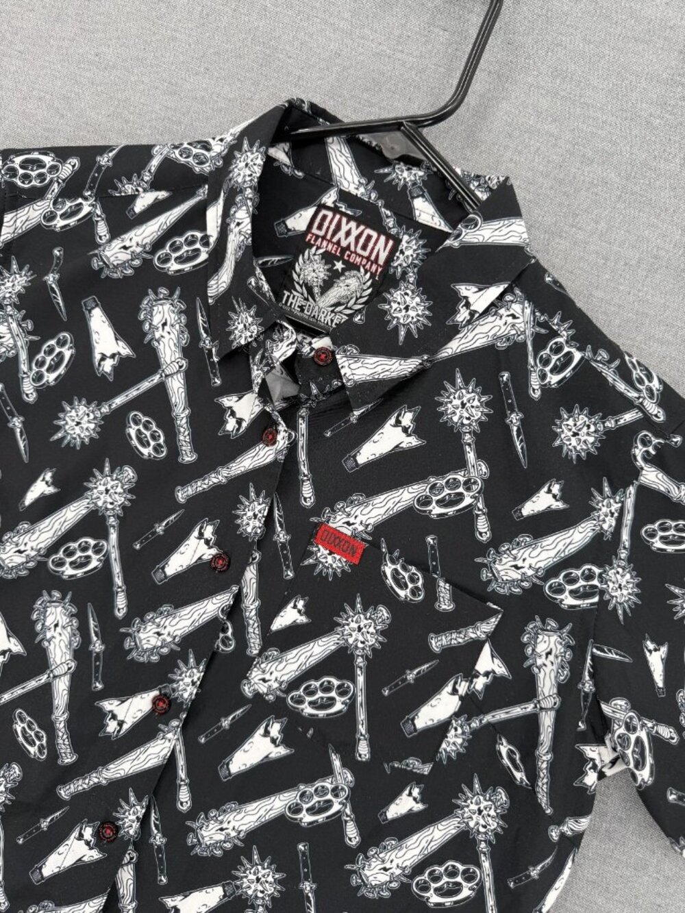 Dixxon Flannel Co The Darkest D Lite Party Shirt Mens L Short Sleeve Button